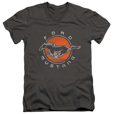 Ford Mustang Retro Circle V-Neck T-Shirt