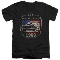 Ford Mustang 1969 Flag V-Neck T-Shirt