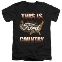 Ford Go Further Orange Camo V-Neck T-Shirt