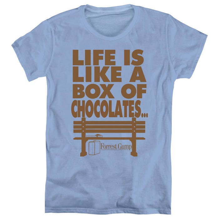 Forrest Gump Life Is Like A Box Of Chocolates Womens T-Shirt