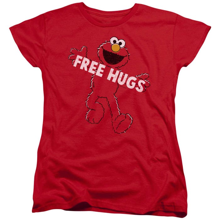 Free Hugs Elmo Sesame Street Womens T-Shirt