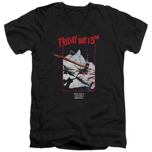 Friday The 13th Axe Poster V-Neck T-Shirt