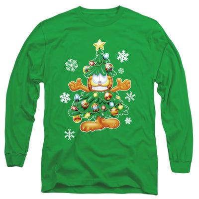 Garfield Christmas Tree Long Sleeve Shirt