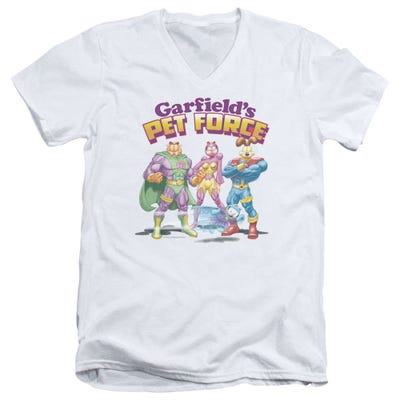 Garfield Heroes Await V-Neck T-Shirt