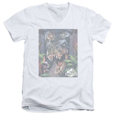 Giant Door Jurassic Park V-Neck T-Shirt