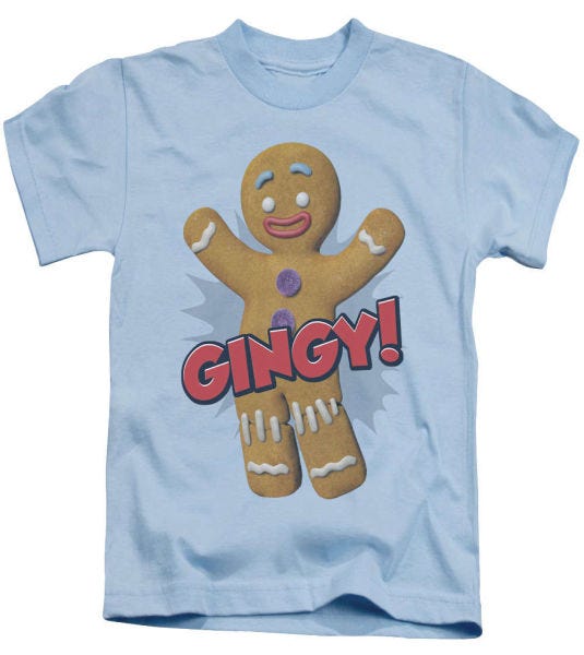 Gingy Shrek Juvy T-Shirt | TeeShirtPalace