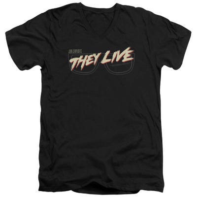 Glasses Logo They Live V-Neck T-Shirt