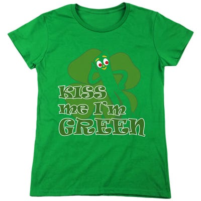 Gumby Kiss Me I'm Green Official St. Patrick's Day Womens T-Shirt