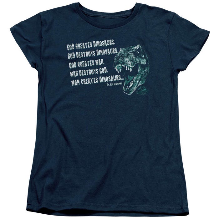 God Creates Dinosaurs Jurassic Park Womens T-Shirt