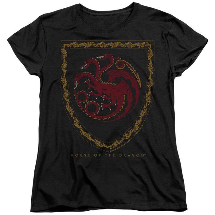 HOUSE OF THE DRAGON SHIELD VINTAGE DARK Womens T-Shirt