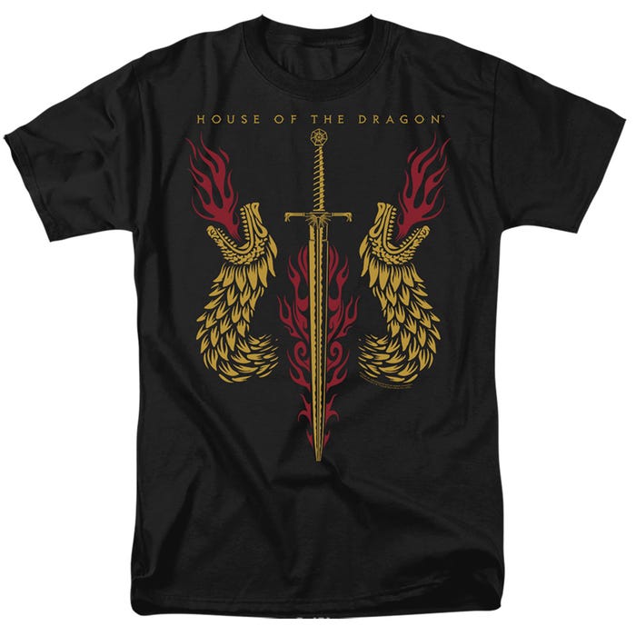 HOUSE OF THE DRAGON SWORD AND DRAGON HEADS T-Shirt