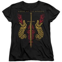 HOUSE OF THE DRAGON SWORD AND DRAGON HEADS Womens T-Shirt