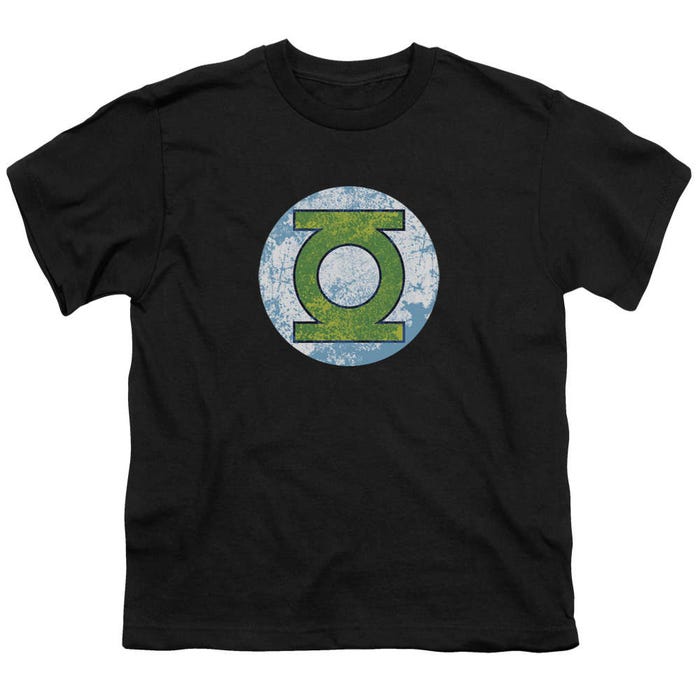 Green Lantern Gl Neon Distress Logo Kids T-Shirt