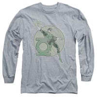 Green Lantern Retro Lantern Iron On Long Sleeve Shirt