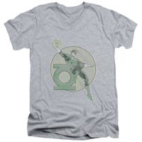 Green Lantern Retro Lantern Iron On V-Neck T-Shirt