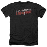 I AM TROUBLE Heather T-Shirt