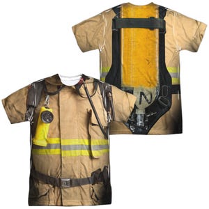 FIREFIGHTER COSTUME Front & Back Sublimation T-Shirt