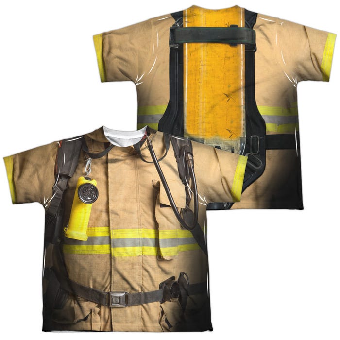 FIREFIGHTER COSTUME Back & Front Kids Sublimation T-Shirt