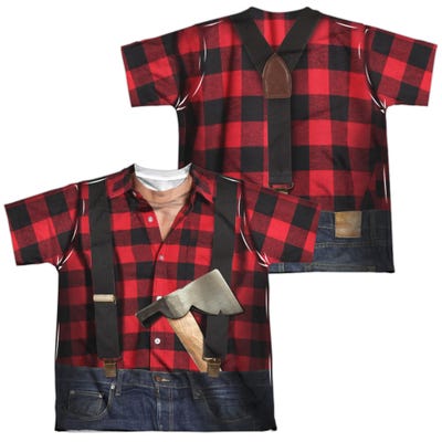 LUMBERJACK COSTUME Back & Front Kids Sublimation T-Shirt