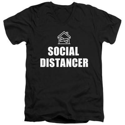 SOCIAL DISTANCER LOGO V-Neck T-Shirt