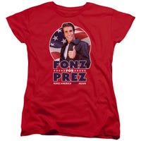 Happy Days Fonz For Prez Womens T-Shirt