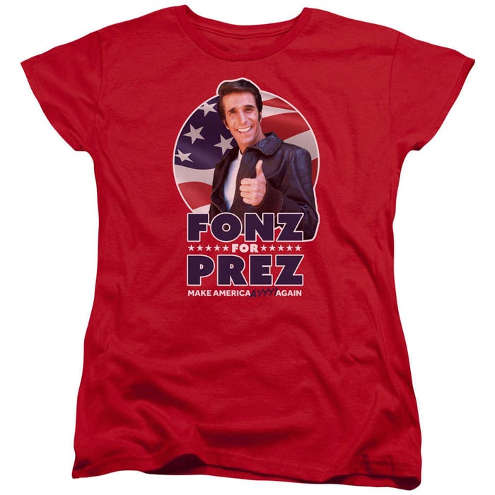Happy Days Fonz For Prez Womens T-Shirt