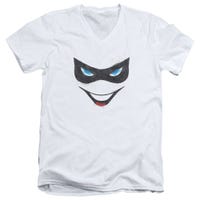 Harley Quinn Face Batman V-Neck T-Shirt