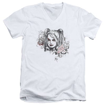 Harley Quinn Sketchy Girl V-Neck T-Shirt