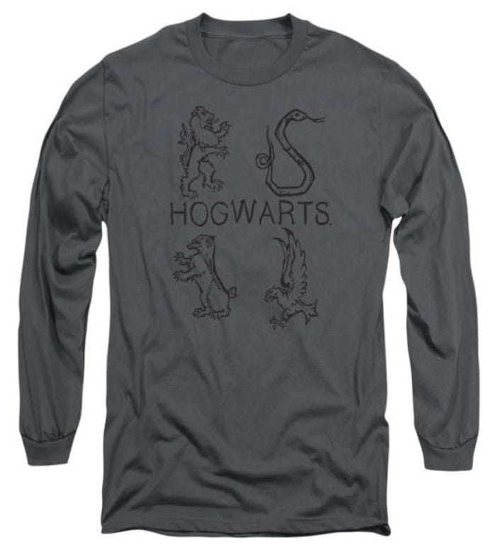 Harry Potter Literary Crests Hogwarts Long Sleeve Shirt