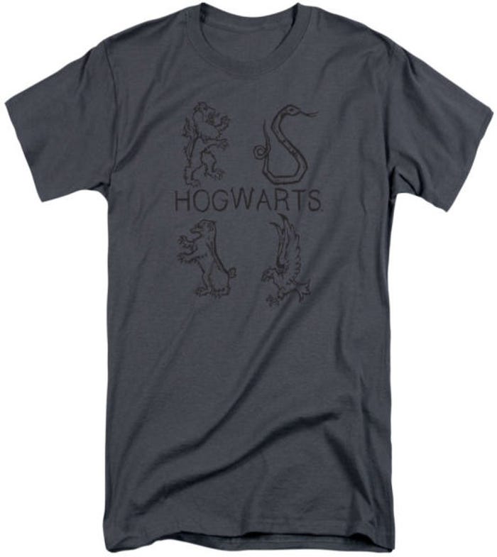 Harry Potter Literary Crests Hogwarts Tall T-Shirt