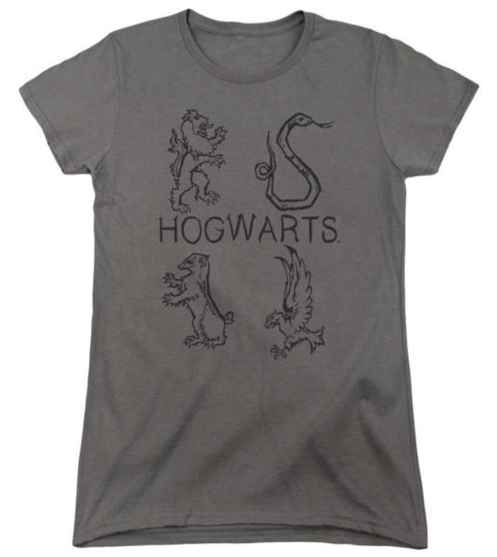 Harry Potter Literary Crests Hogwarts Womens T-Shirt