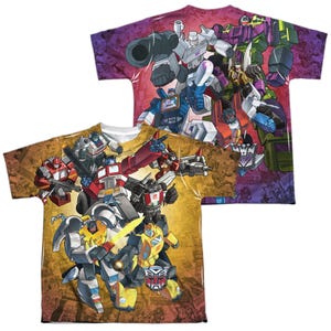 Transformers Autobots Verse Decepticons Back & Front Kids Sublimation T-Shirt