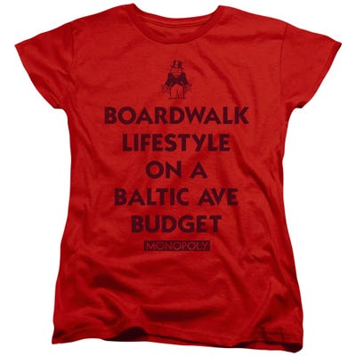 LIFESTYLE VS BUDGET MONOPOLY Womens T-Shirt
