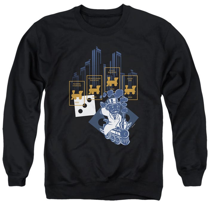 THE TRUE RAILROAD TYCOON NO LOGO MONOPOLY Sweatshirt