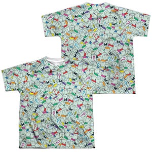 Monopoly Property Cards Back & Front Kids Sublimation T-Shirt