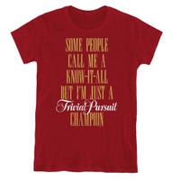 KNOW IT ALL TRIVIAL PURSUIT GAME HASBRO Womens T-Shirt
