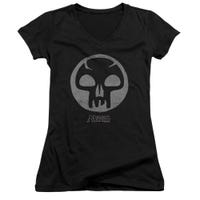 Magic The Gathering Black Symbol Juniors V-Neck T-Shirt