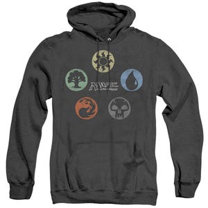 Magic The Gathering 5 Colors Adult Heather Hoodie