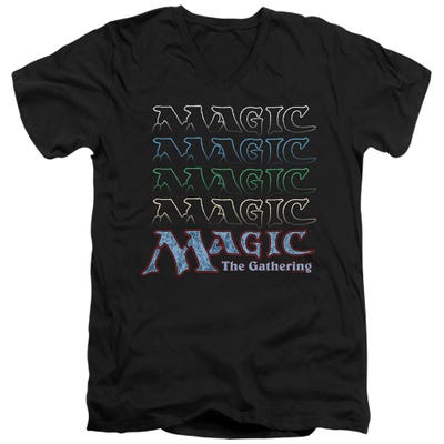 Magic The Gathering Retro Logo Repeat V-Neck T-Shirt