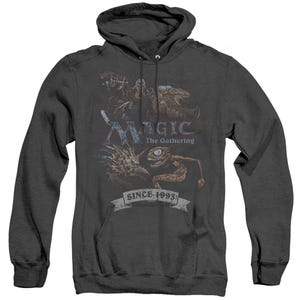 Magic The Gathering Four Pack Retro Adult Heather Hoodie