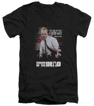 Hero Must Rise Shaun Of The Dead V-Neck T-Shirt