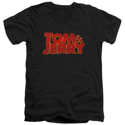 TOM AND JERRY MOVIE LOGO V-Neck T-Shirt
