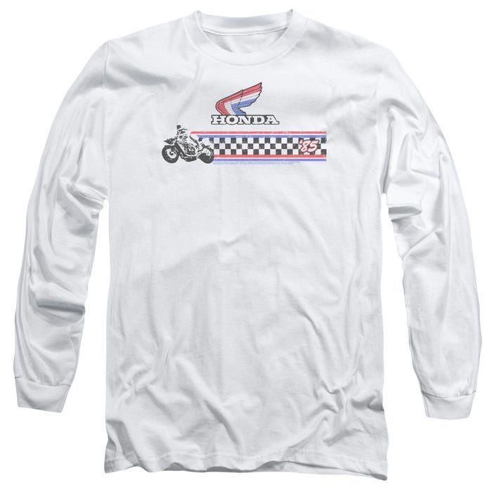 1985 RED WHITE BLUE Honda Motorcycles Long Sleeve Shirt
