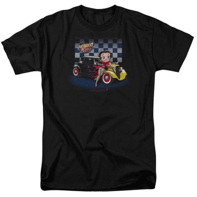 Hot Rod Flames Car Betty Boop T-Shirt