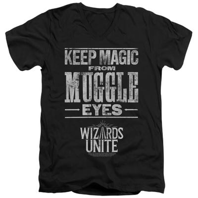 Keep Magic From Muggle Eyes Wizards Unite Harry Potter V-Neck T-Shirt