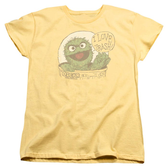 I Love Trash Sesame Street Womens T-Shirt
