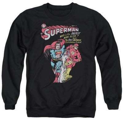 Superman With The Flash Vintage Who Is The Fastest Man Alive Sweatshirt