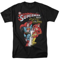Superman With The Flash Vintage Who Is The Fastest Man Alive T-Shirt