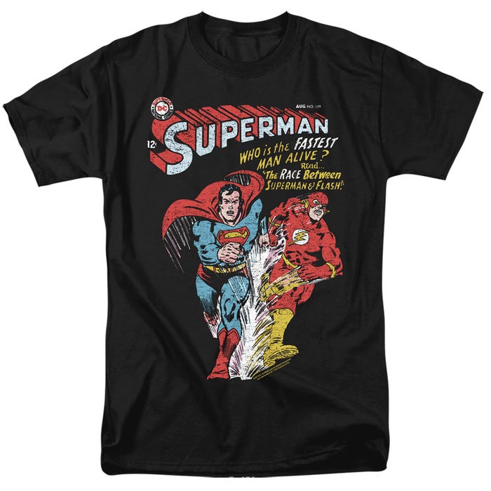 Superman With The Flash Vintage Who Is The Fastest Man Alive T-Shirt
