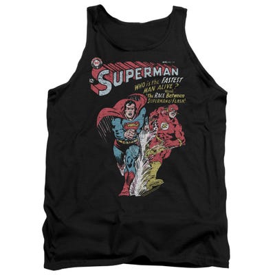 Superman With The Flash Vintage Who Is The Fastest Man Alive Tank Top